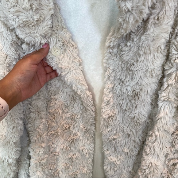 Vintage Faux Fur Textured Cream Jacket Size XS/S By Soma London - Picture 5 of 8